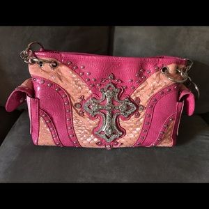 Pink Purse with glitter cross💛